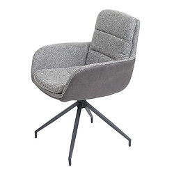 Avis Mendler Chaise de salle à manger HWC-K32, chaise de cuisine, pivotante position auto, tissu/textile ~ gris-gris foncé