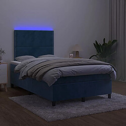 Acheter Maison Chic Lit adulte- Lit + matelas + LED,Sommier à lattes de lit matelas et LED Bleu foncé 120x200 cm -GKD31559