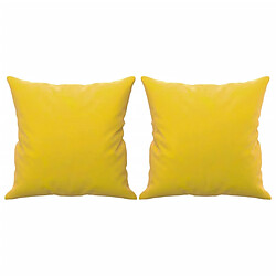 Acheter vidaXL Canapé 2 places avec oreillers décoratifs jaune 140 cm velours