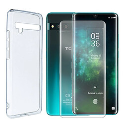 Visiodirect Coque souple silicone de protection transparent + verre trempé incurvé pour TCL 10 Pro 6.47"