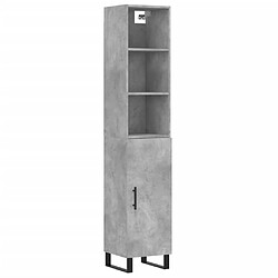 vidaXL Buffet haut Gris béton 34,5x34x180 cm Bois d'ingénierie