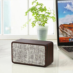 Yonis Enceinte Bluetooth Double Haut-Parleur Bois Longue Autonomie Anti-Dérapant