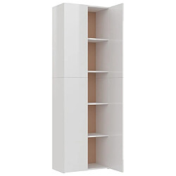 Acheter vidaXL Armoire de bureau Blanc brillant 60x32x190 cm Bois d'ingénierie