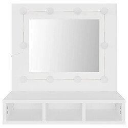 Helloshop26 Armoire à miroir avec led blanc 60 x 31,5 x 62 cm blanc 02_0006654