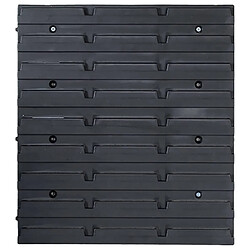 Avis vidaXL Kit de bacs de stockage et panneaux muraux 48 pcs Bleu et noir