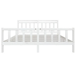 Avis vidaXL Cadre de lit sans matelas blanc bois massif 200x200 cm