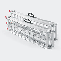 Helloshop26 Lot de 2 rampes de chargement multi-usage pliante aluminium rail collision 226 cm jusqu'a 680 kg gris 3416077