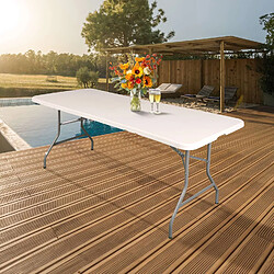 Sunnydays Table de réception pliante pour 8 personnes - Blanc