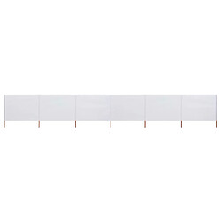 vidaXL Paravent 6 panneaux Tissu 800 x 120 cm Blanc sable