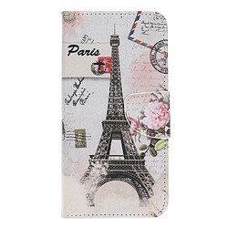 Etui en PU impression de modèle flip tour Eiffel pour Samsung Galaxy A20e