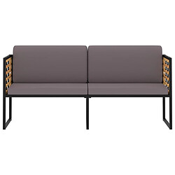 Maison Chic Banc de jardin avec coussins | Banquette de jardin | Chaise Relax 136 cm Bois d'acacia Gris foncé -MN42318