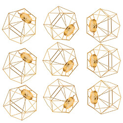 9pcs 3d géométrique mariage chandelier géométrique bougie titulaire de la lumière du thé or