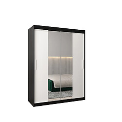 Abiks Meble Armoire Tokyo 1 à portes coulissantes 200/150/62 2 portes (noir/blanc)