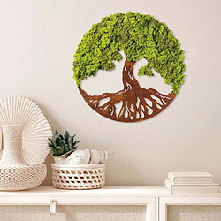 Hanah Home Décoration murale en bois et mousse Arbre 44 cm.