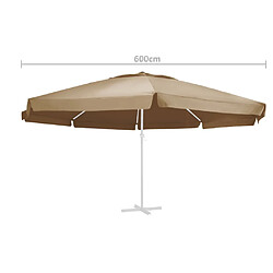 Avis vidaXL Tissu de remplacement pour parasol d'extérieur Taupe 600 cm