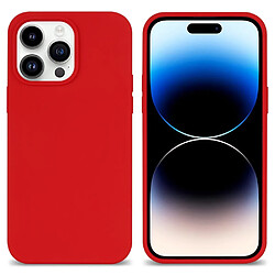 Coque en silicone anti-rayures, revêtement de fibres pour votre iPhone 14 Pro - rouge