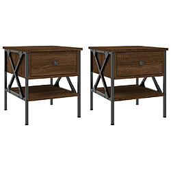 vidaXL Tables de chevet 2 pcs chêne marron 40x42x45 cm bois ingénierie