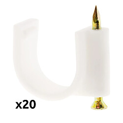 Lot de 20 crochets fixation Ø10mm - blanc - Zenitech