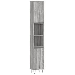 Maison Chic Armoire de bain,Meuble de rangement de salle de bain,Meuble haut sonoma gris 30x30x190 cm bois d'ingénierie -GKD876596