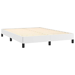 Avis vidaXL Cadre de lit sans matelas blanc 140x190 cm similicuir