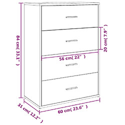 vidaXL Buffets 2 pcs chêne sonoma 60x31x84 cm bois d'ingénierie pas cher