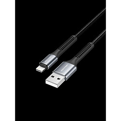 Câble de données Vention CableTech Lightning-USB-A - Aluminium durable - Transmission 480Mbps - Puissance 2A, 10W - Couleur noire