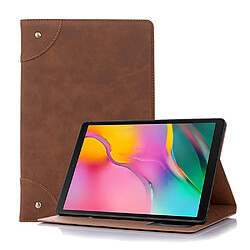 Wewoo Housse Coque Etui à rabat horizontal en cuir de style livre rétro pour Galaxy Tab S5e 10.5 T720 / T725avec supportlogements cartes et porte-monnaie Marron