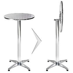 Helloshop26 Mange debout aluminium diamètre table 60 cm diamètre pied 6,5 cm pliable hauteur réglable 74/114 cm gris 2008195