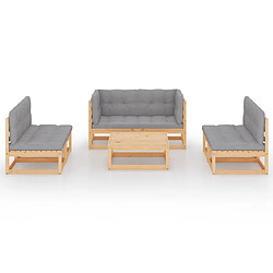 Avis Maison Chic Salon de jardin 7 pcs + coussins - Mobilier/Meubles de jardin - Table et chaises d'extérieur Bois de pin massif -MN31018