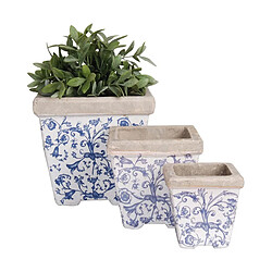 Esschert Design Pots en céramique patiné (Lot de 3).