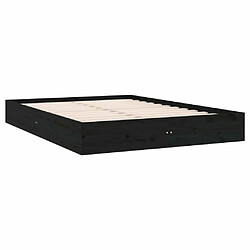 Acheter Maison Chic Lit adulte - Lit simple Cadre de lit,Structure du lit Contemporain Noir Bois massif 150x200 cm Très grand -MN42256