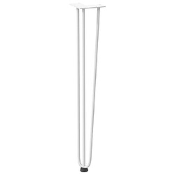 Avis vidaXL Pieds de table en forme d'épingle à cheveux 4 pcs blanc 72 cm