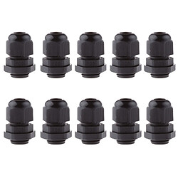 10pcs PG9 Noir Imperméable Presse-Étoupe Connecteur 4-8mm en Plastique