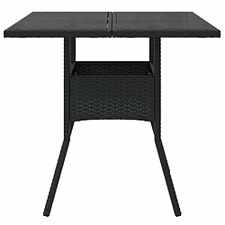 Acheter Maison Chic Table de jardin | Table d'extérieur dessus en verre noir 80x80x75 cm résine tressée -GKD82068