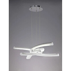 Luminaire Center Suspension Knot 36W LED 3000K, 3600lm, blanc brillant/arylique blanc/chrome poli