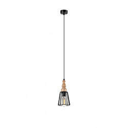 Lumière Suspension Ingrid Bois,acier Noir 1 ampoule 105cm