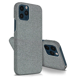 Avizar Coque iPhone 12 / 12 Pro Rigide Finition Tissu Anti-traces Lavable Gris clair