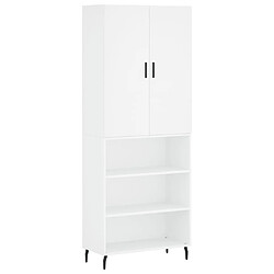 vidaXL Buffet haut Blanc 69,5x34x180 cm Bois d'ingénierie