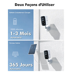 Acheter YESKAMO 2K Caméra Surveillance WiFi Exterieure sans Fil Batterie, Vision Nocturne Couleur, AI & PIR Détection Mouvement, Extérieure/Intérieure, Audio Bidirectionnel, Étanche IP66, Compatible avec Alexa [Classe énergétique A+++]