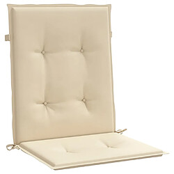 Acheter vidaXL Coussins de chaise de jardin à dossier bas lot de 6 beige