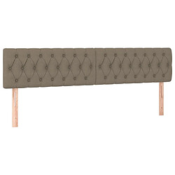 Maison Chic Lot de 2 Têtes de lit design pour chambre - Décoration de lit Taupe 90x7x78/88 cm Tissu -MN13970