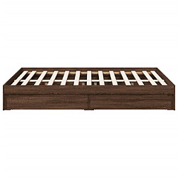 Acheter Vidaxl Cadre de lit et tiroirs chêne marron 120x200 cm bois ingénierie