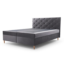 Bestmobilier Louis - lit boxspring - 180x200 - en velours - coffres et surmatelas inclus