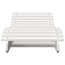 Acheter Maison Chic Chaise longue de jardin| Bain de soleil Relax | Transat blanc 205x60x31,5 cm bois massif de pin -GKD45206