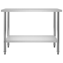 Avis Helloshop26 Table de travail de cuisine 120 x 60 x 85 cm acier Inoxydable 02_0001905