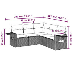 Avis Maison Chic Salon de jardin 5 pcs avec coussins | Ensemble de Table et chaises | Mobilier d'Extérieur noir résine tressée -GKD55289