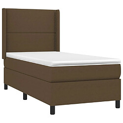 Avis Maison Chic Structures de lit + matelas,Lit à sommier tapissier avec matelas Marron foncé 90x190 cm -MN50299