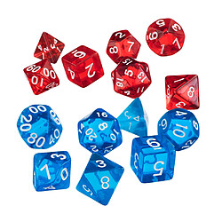 Avis Ensemble De 14 Dés Polyédriques D4 D6 D8 D10 D12 D20 Dés Pour D \u0026 D RPG MTG Bleu Et Rouge