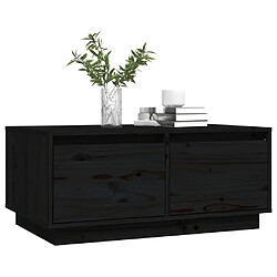 Avis vidaXL Table basse Noir 80x50x35 cm Bois massif de pin