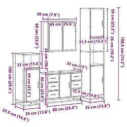 vidaXL Ensemble de meubles de salle de bain 4 pcs chêne sonoma pas cher